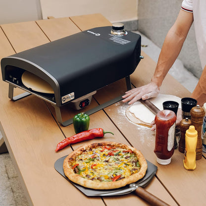 Q Pizza Gas Pizza Oven with Automatic Rotating Stone, Portable Propane Gas Grill Oven for Outdoor Cooking Kitchen Backyard Party Beach RV Tailgating Camping, PS102