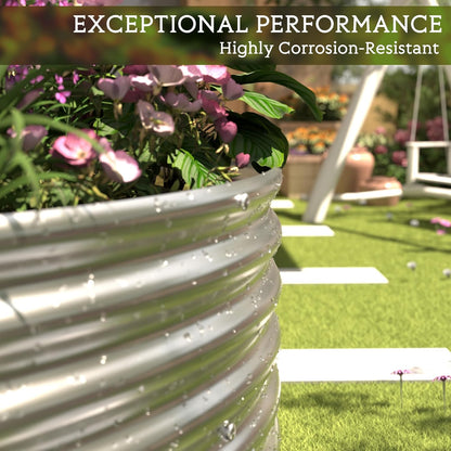 3 Pack Galvanized Raised Garden Bed Outdoor,Metal Garden Bed for Vegetables,Steel Raised Beds for Gardening,Above Ground Garden Box for Flower-45x20 inch