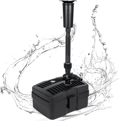 Anbull Pond Filter Fountain Pump, 660GPH 110V/50W Submersible Water Pump for Outdoor Ponds, All-in-One Pond Filter System with 5W UV-C Lamp for Clearing Pond Garden Fish Tank Aquarium