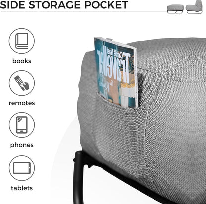 Grand patio 3FT Bean Bag Chair with Ottoman, Oversized Cloud Memory Foam Furniture Beanbag with E-Coated Steel Frame Olefin Removable Cover for Outdoor & Indoor (40"/Grey)