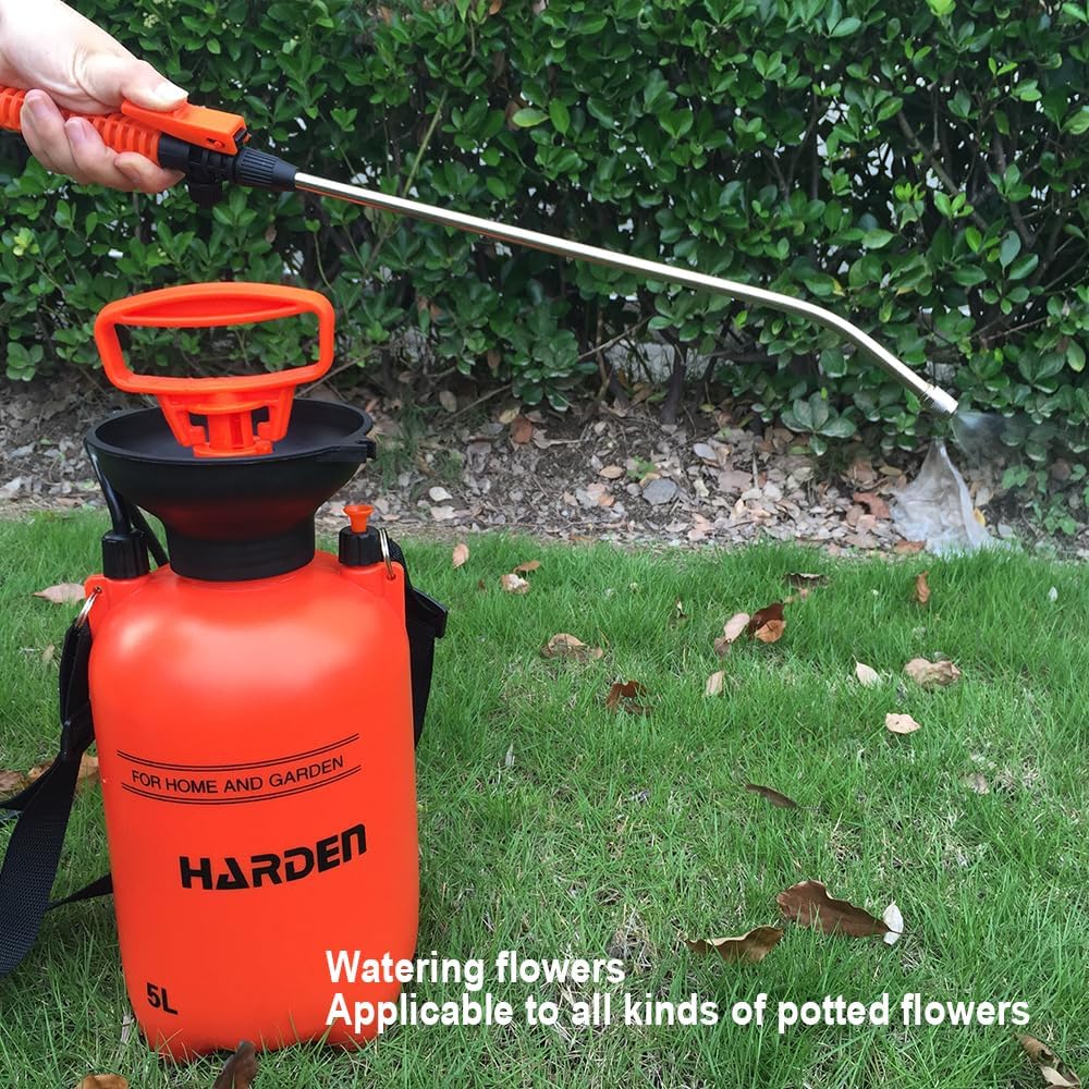 5L Heavy Duty Pressure Sprayer – Stainless Steel Rod & Brass Nozzle – Durable Garden Pump Sprayer for Lawn, Cleaning, Pesticides – Industrial Quality