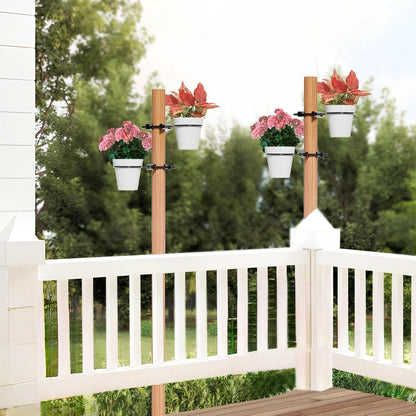 5Inch Hanging Baskets for Plants, Deck Planters for Railing, Wall Mounted Metal Planter Hanger for Balconies, Terraces, Railings, and Indoor and Outdoor Plants