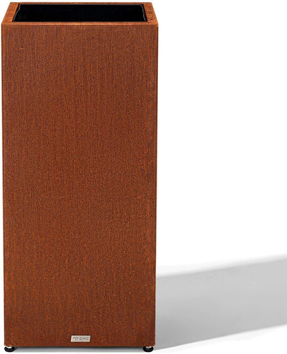 Tall Corten Steel Planter Box for Outdoor Porch/Patio, Pedestal Planter Metal Rusted Planters with Grow Bag, Naturally Rusting Steel Flower Pot,Rustic Décor for Patio,Garden,Deck,Backyard