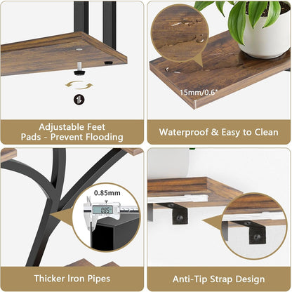 Plant Stand Indoor with Grow Lights - 10 Tiered Indoor Plant Shelf, 65" Corner Plant Stands for Indoor Plants, Tree Shaped Plant Rack for Multiple Plants, Metal Flower Display for Home, Balcony, Patio