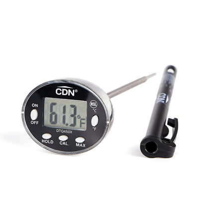 CDN Thin Tip Thermometer | ProAccurate®, 4.75" Stem, Digital, Hold, Max, Waterproof, NSF Certified, Ideal for Cooking, Brewing - DTQ450X