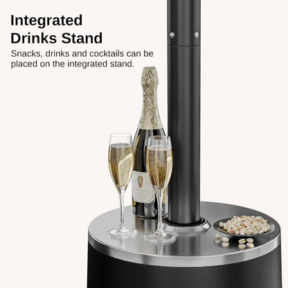 EAST OAK 50,000 BTU Patio Heater with Sand Box, Table Design, Double-Layer Stainless Steel Burner, Wheels, Triple Protection System, Outdoor Heater for Home and Residential, Polar Night