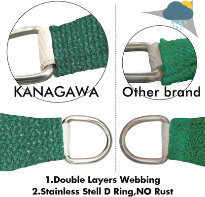 KANAGAWA 14'X20' Dark Green Custom Size Sun Shade Sail Rectangle UV Block Canopy Cover for Patio Backyard Lawn Garden Outdoor (Customized Available)