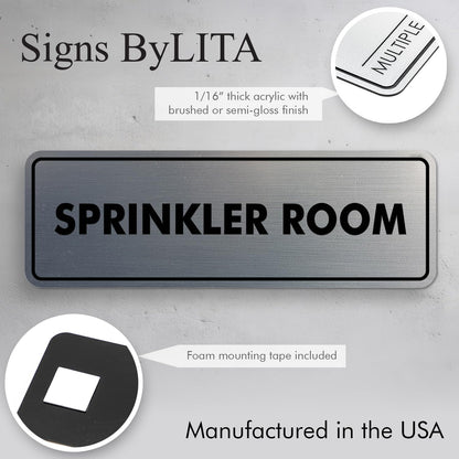 Signs ByLITA Standard Sprinkler Room Sign (White/Red) - Large
