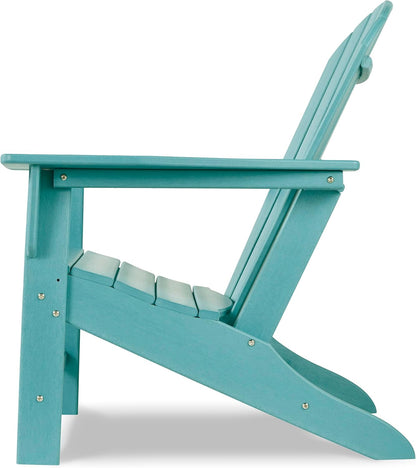 Signature Design by Ashley Sundown Treasure Outdoor Patio HDPE Weather Resistant Adirondack Chair, Blue