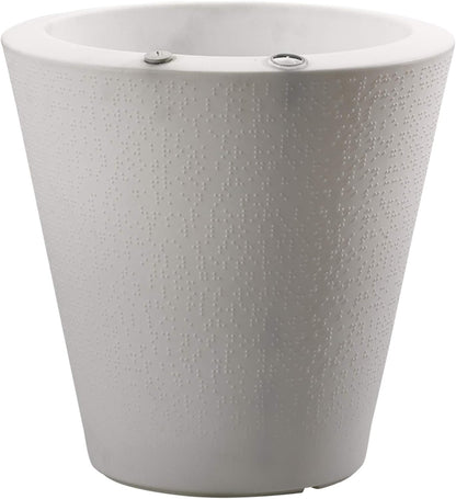 Crescent Garden Dot TruDrop Indoor/Outdoor Planter, Self-Watering Plant Pot, 16 Inches, (Alpine White)