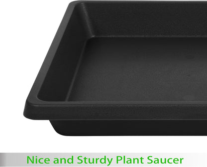 Square Plant Saucer 8 Inch 2 Pack 6 10 12 14 16 18 20 inch, Saucers for Potted Plants and Water Catcher Tray, Plant Drip Trays and Flower Pot Saucers, Plant Saucers for Indoors and Outdoors