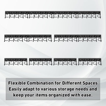 LEYU Metal Garage Tool Organizer Wall Mount, 4 Pack Garden Tool Organizer With Extension Cord Straps, Garage Organization Hooks and Hangers for Shed, Yard Storage, Wall Holder for Hanging Broom Mop