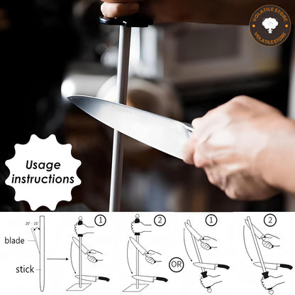Generic Professional Knife Sharpening Rod - 12-Inch Carbon Steel Sharpening Rod (Black)