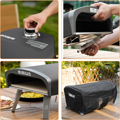 Gas Pizza Oven Outdoor - Portable Propane Pizza Ovens for Outside - Professional Pizza Stove with 13 inch Pizza Stone, Ideal for Any Outdoor Kitchen