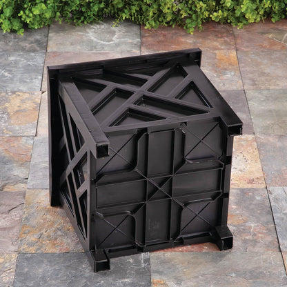 Miles Kimball Set of 2 Chippendale Planter Boxes, Black, Outdoor Décor – Plant Holder for Garden, Patio and Lawn, Weather-Resistant Polypropylene – 14 ¾” sq. x 13 ¼ H Overall