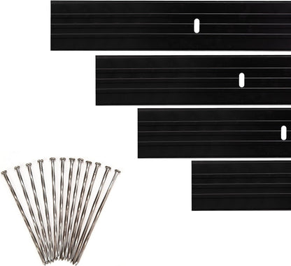 Dreamscape YardEdge Aluminum Landscape Edging - 8 Strips, 6ft Each (48ft Total), Black Duraflex Paint - Professional Quality Landscaping Border, Metal Divider for Lawn, Garden, Flowerbed