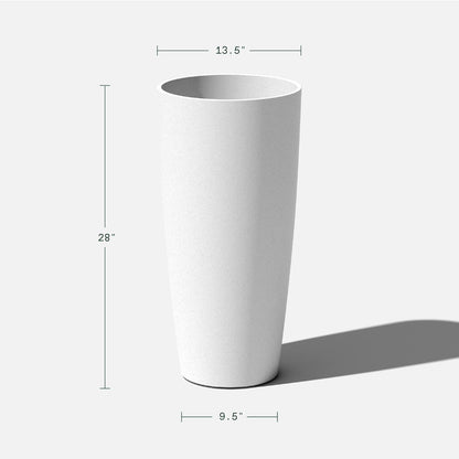 Veradek Mason Series Vega Planter - Round Tall Planter for Indoor or Outdoor Porch/Patio | Made from Plastic-Stone Composite with Drainage Holes | Modern Décor for, Flowers, Interior Plants