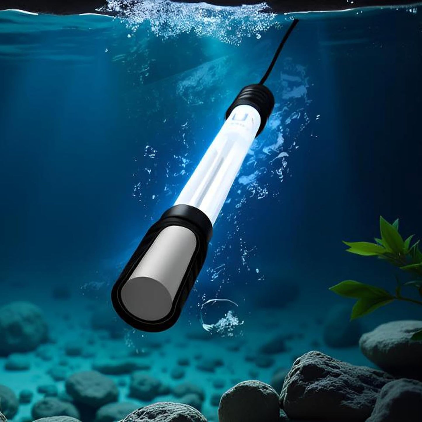 Pond UV Light for Fish Tank UV Pond Water Clarifier for 100-2000 Gallon UV Pond Filter for Koi Pond Swimming Pool Spa Large Fish Tank UV Light Aquarium for Outdoor Pond Algae Control（32W）