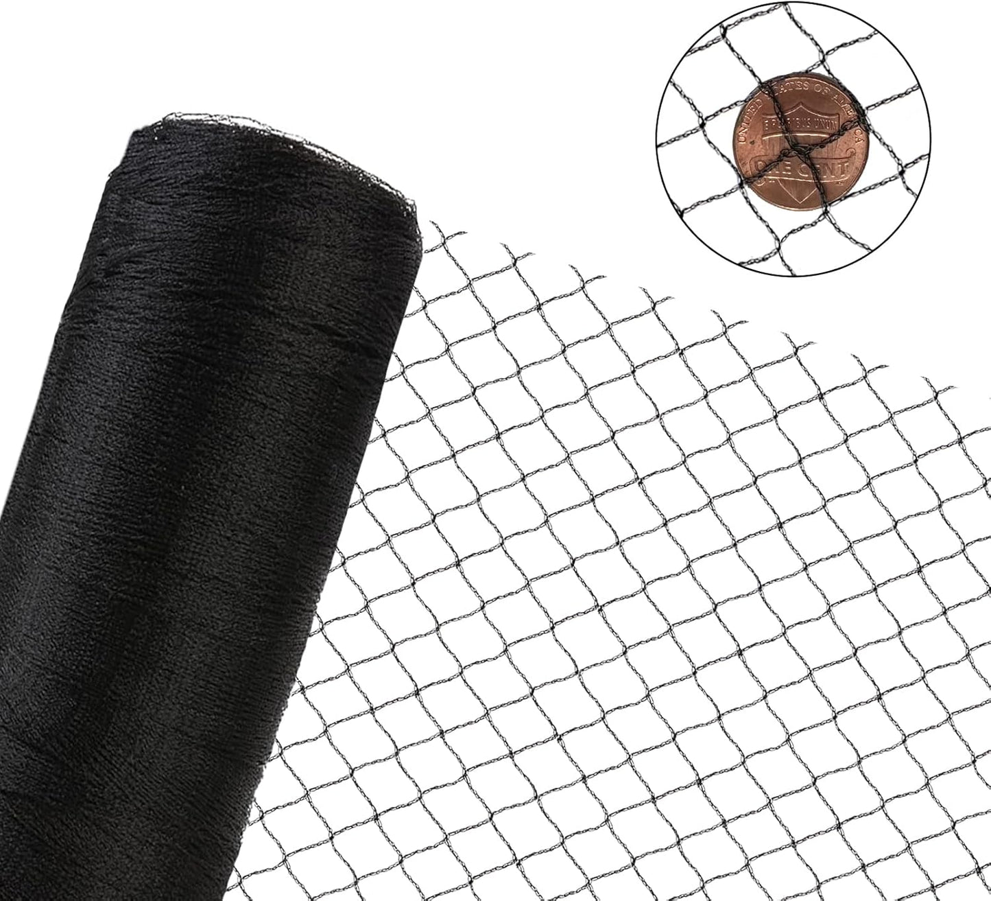 Woven Bird Netting 10X50 FT, 1/2" Mesh, Strong Bird Net Protect Fruit Trees, Blueberry, Vegetables, Strawberry Plants, Garden Netting Pest Barrier, Against Deer, Squirres, Small Critters