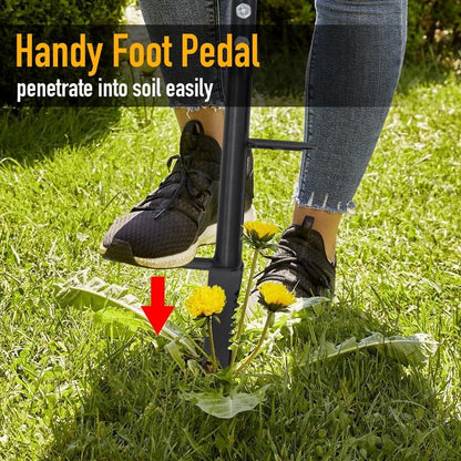 Colwelt Weed Remover Tool 39’’, Weed Puller Root Remover with Thick Steel Claw, Long Handled Weeding Tool with Easy Foot Ejector, Stand Up Garden Weeder Tool for Lawn Grass Dandelion Removal
