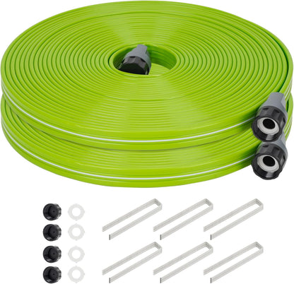 Sprinkler Soaker Hose 50FT 2Pack, Watering Hose with Holes, High-Efficiency Sprinklers System for Garden and Lawn with Staples
