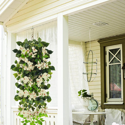 Artificial Hanging Flowers Bougainvillea, UV Resistant Fake Plastic Faux Flower Fabric Vine for Indoor Outdoor Garden Porch Eave Wedding Wall Décor
