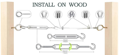 1/8" Wire Rope,100FT 304 Stinless Steel Cable with M5 Turnbuckle-Gardening,Aircraft,Picture Hanging, Clothesline Wire