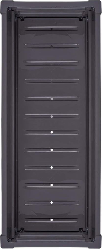 NuVue Products 26021 Outdoor Elevated Garden Bed for Growing Edible Plants and Flowers, BPA-Free Woodgrain Panel Elevated Planter Box, 35.5” L x 15” W x 32” H, Dark Gray