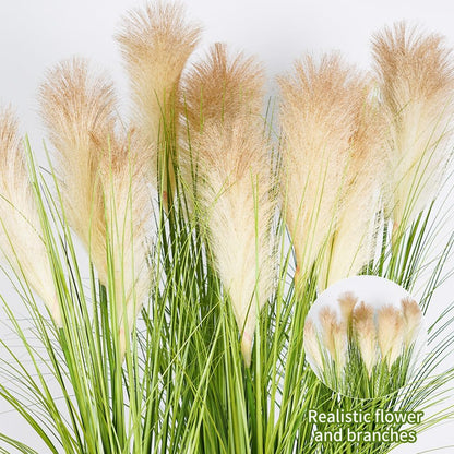 Melorca&Guilla Artificial Plants 4PCS 33.5“Fake Plant Tall Onion Fake Grass,Faux Grass Plants Artificial Greenery Shrubs Bushes for Garden Shop Office Home Décor