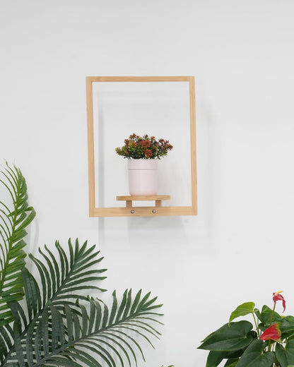 yadoker Wall Planters for Indoor Plants,Bamboo Hanging Plant Holders, Wall Decor Plant Stand, 2-Pack Window Plant Shelves for Living Room & Entryway