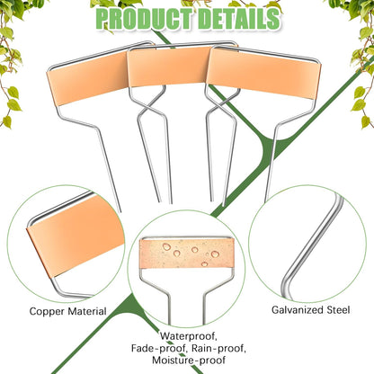 Moxweyeni 60 Pcs Metal Garden Tags Plant Labels for Garden Waterproof Plant Markers with 2 Permanent Pen Planting Nursery Garden Tags Reusable Garden Labels Stake for Plants (Copper Color,4 Inch)