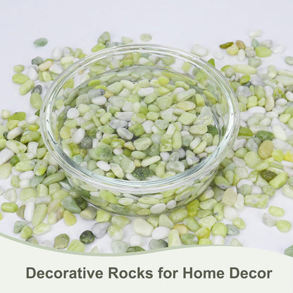 2.5 lbs Jade Pebbles for Indoor Plants, Decorative Pebbles for Bamboo, Vase, 3/8" Plant Gravel for Pots Indoor, Highly Polished Small River Rocks