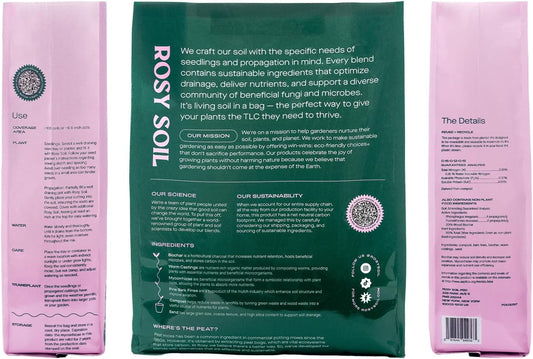 Seedling Seed Starter Soil Mix - Peat-Free Organic Potting Mix for Seeds, Cuttings, Microgreens- Enriched w/Worm Castings, Root-Boosting Biochar, Less Prone to Gnats for Germination & Propagation- 4qt