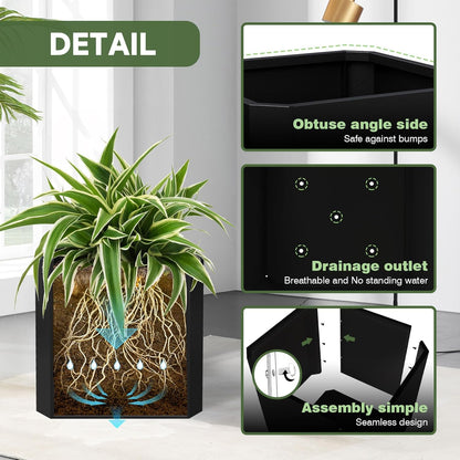 Steel Planter Box-20"x20"x20"-Large Square Planter Box-Outdoor Indoor-Cube Steel Planter Heavy Duty Black Metal Planter Flower Pot Commercial Residential for Home Garden Porch Hotel Patio