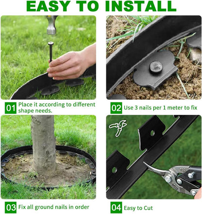 Garden Edging Borders 66FT,Landscape Edging Black[Extra Tall 4IN High] with 60pcs Stakes,Lawn Edging Flexible Garden Border Mini Plastic Fence for Flower Bed Landscaping