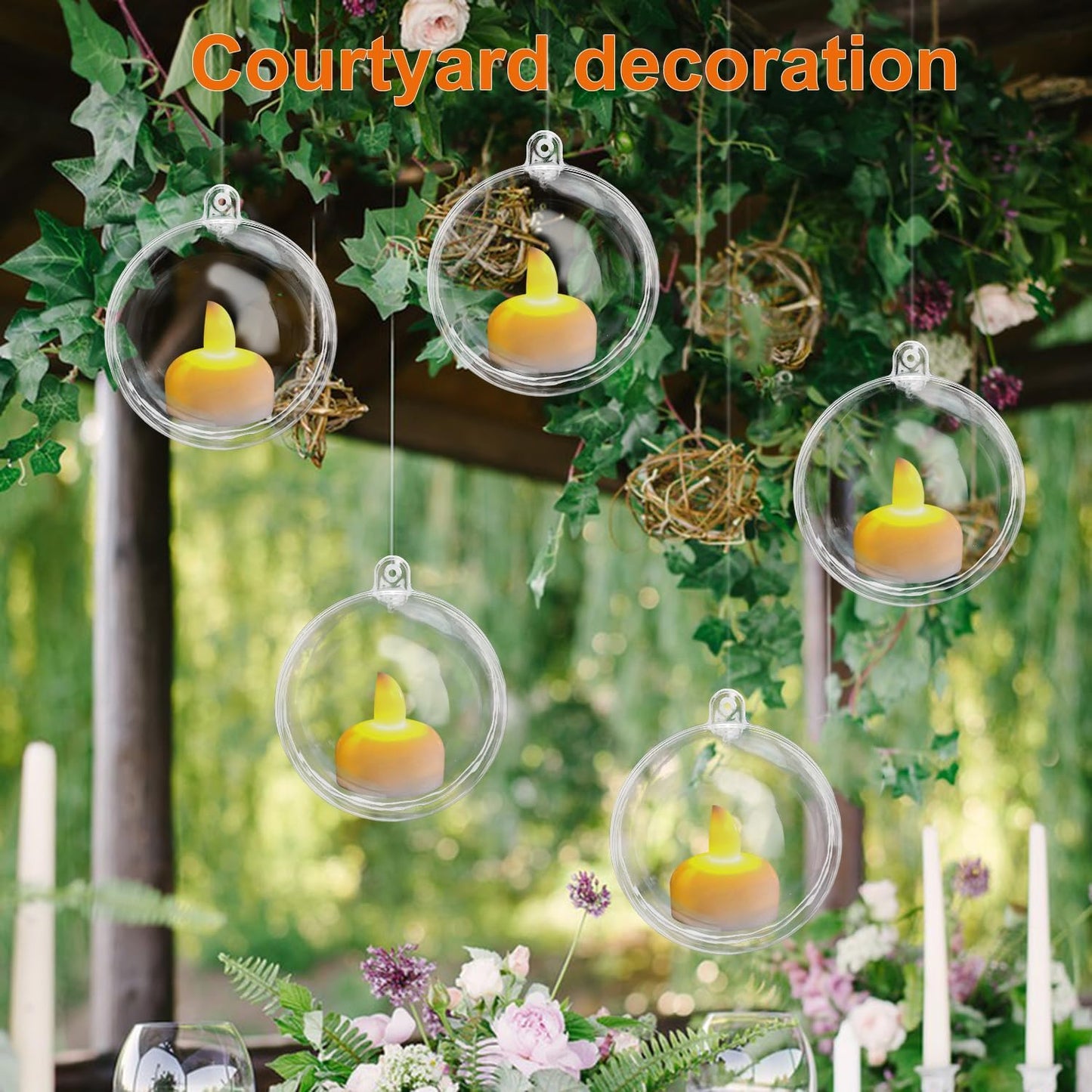 120 Pcs 3.15 Inch Clear Acrylic Fillable Balls, Christmas DIY Fillable Ornaments Balls, Acrylic Ornaments Ball for Christmas, Holidays, Weddings, Parties, and Home Decor