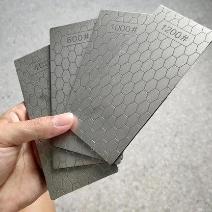 Diamond Sharpening Stone Set,12 Pcs Diamond Lapping Plate Coarse/Medium/Fine Grit Sharpener, 150/180/240/400/600/800/1000/1200/1500/2000/2500/3000 Grit，Perfect Assistance Sharpener Angle Guide