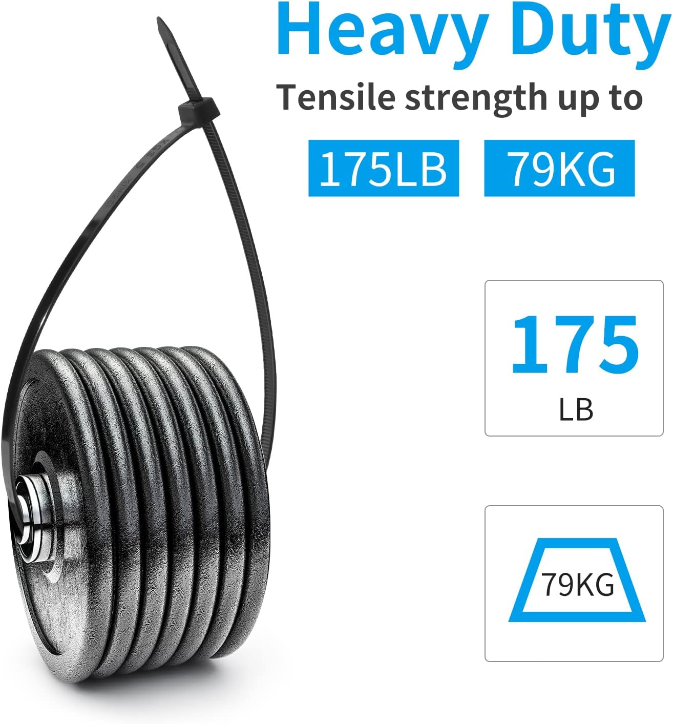 XINGO 30 inch White Cable Zip Ties Heavy Duty 25 PCS,175 lbs Ultra Strong Plastic Wire Ties, Large Cable Ties Extra Long Tie Wraps, Indoor and Outdoor UV Resistant