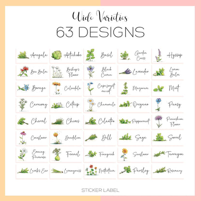 Herb Garden and Vegetable Label Signs - 100 PC Veggie Plastic Markers Stakes Picks Tags with 126 Cute Name Stickers Sign for Indoor Outdoor Potted Planter Planting Seed Nursery Bottle Supplies