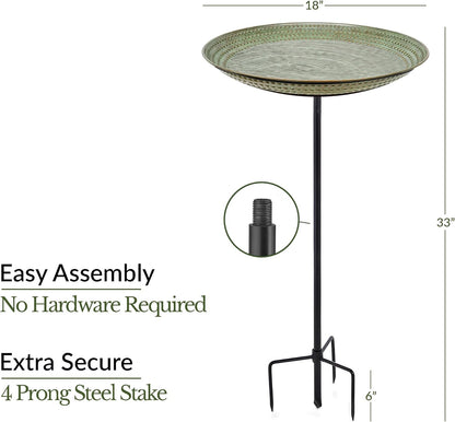 Good Directions Blue Verde Bird Bath on Garden Pole 18"