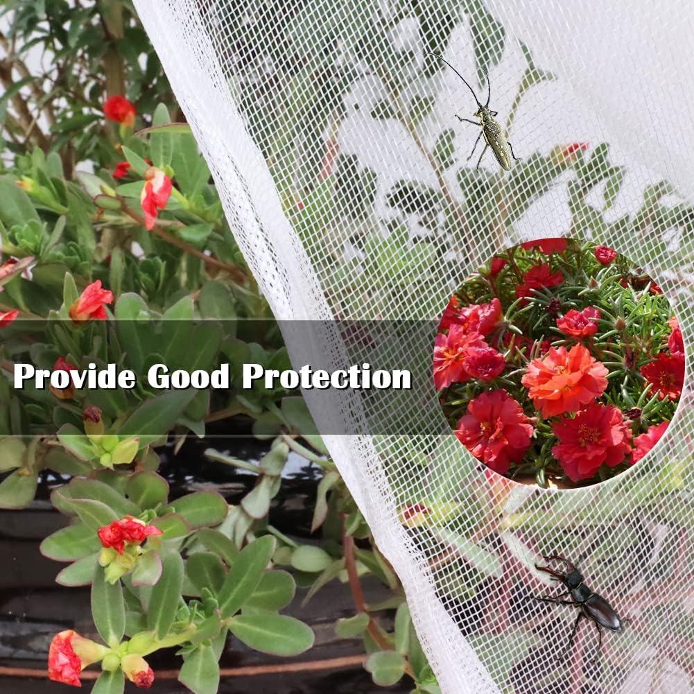 Fruit Tree Netting Covers with Zipper to Protect from Squirrels and Birds Large Netting for Fruit Trees Net Protection, White, 8' x 8', 2 Pack