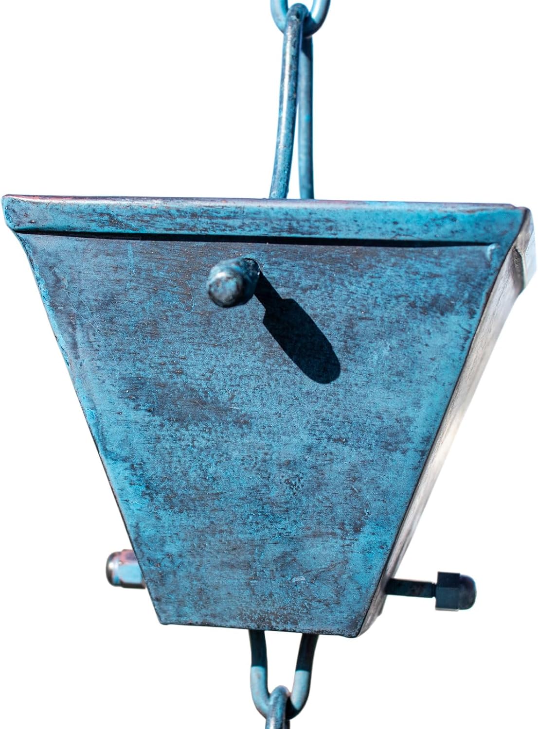 Nutshell Stores Medium Square Cups Rain Chain - Patina - 17 Feet