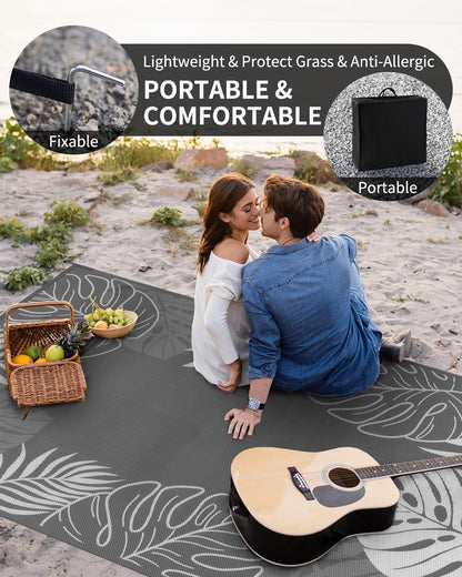 COCOER Tropical Outdoor Rug 8x10 Reversible-Waterproof Patio Rug-Quick Dry Outdoor Carpet-Outdoor Area Rugs Indoor Outdoor Rugs-Outside Rug Patio Decor for Porch Deck Balcony Backyard