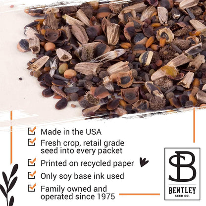 Bentley Seeds Grow with Us Pre Filled Butterfly Mix Seed Packets - 25 Individual Assortment Butterfly Mix Seed Packs for Party Favors Non-GMO Eco-Friendly Summer to Fall Gift - Outdoor Garden Seeds