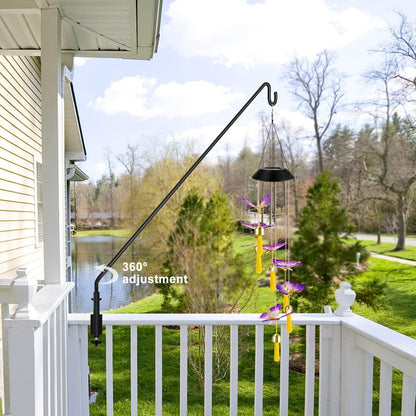 ERYTLLY Extended Reach Deck Hook Wall Pole Wall Mounted Deck Hook Extensible and 43 inch Wall Bracket for Hanging Bird Feeder,Plants,Wind Chimes,Lanterns 2 Packs