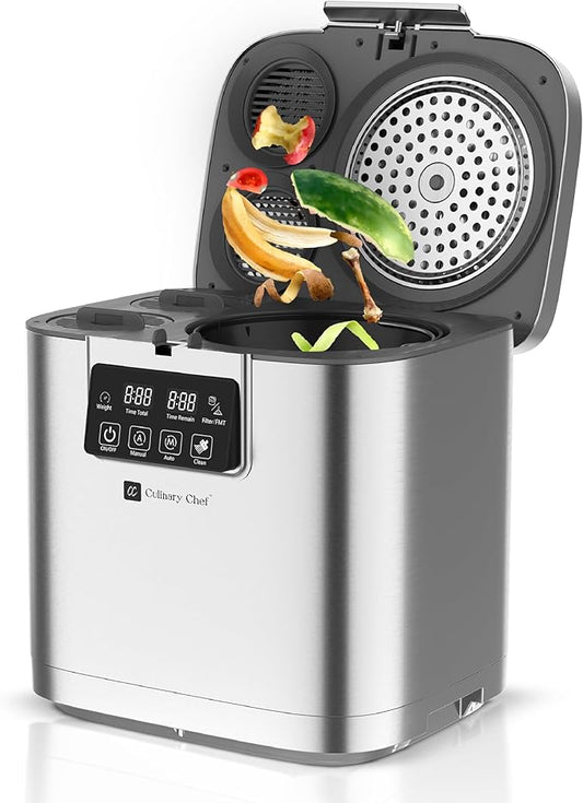Culinary Chef, 3.8L Smart Electric Food Waste Composter, Stainless Steel
