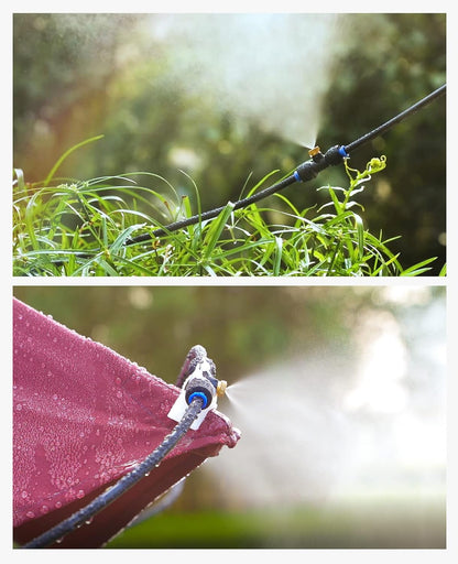 homenote Misting Cooling System 75FT (23M) Misting Line + 28 Brass Mist Nozzles + Brass Adapter(3/4") Outdoor Mister for Patio Backyard Garden Greenhouse Watering