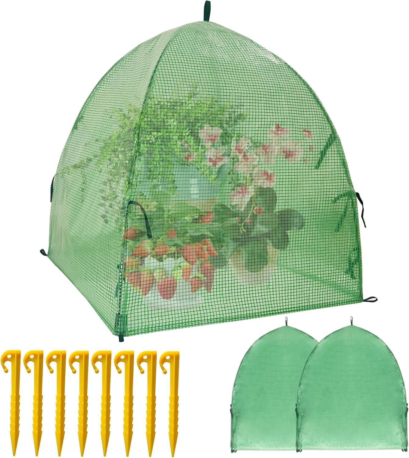 50″*50″*40″ Winter Plant Warm Covers - Raised Bed Cover, Garden Row Accelerator, Warm Tent Freeze Protection Humidity Domes for Germination, Seedling Propagation Protecting Plants from Animals 2PCS