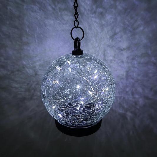 Garden Wind Chimes Outdoor, Solar Hanging Glass Ball Wind Chimes with 15 Cool White LEDs 42 Inch Large with Unique Memorial Sympathy Wind Chime Outside Garden Decor as a Gift for Patio, Porch, Balcony