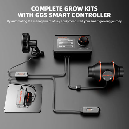 Spider Farmer EVO Grow Tent Kit Complete 2.3x2.3 SF-1000 Samsung LM301H Dimmable, Complete System 28"x28"x63" Grow Tent Set 4" Ventilation System with GGS Smart Controller & 6'' Clip Fan
